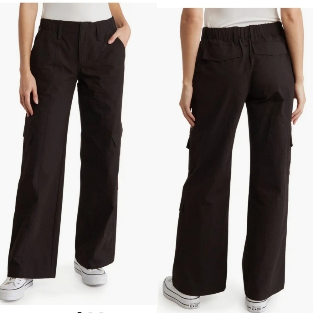 Elodie Womens Low Rise Cotton Cargo Pants S Black